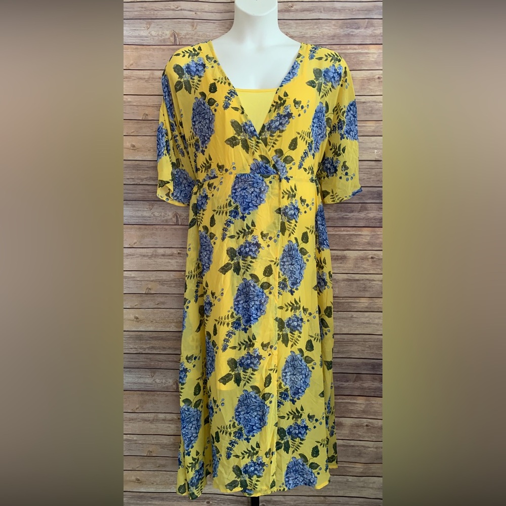 Ellos Floral Midi Dress - Size 14/16